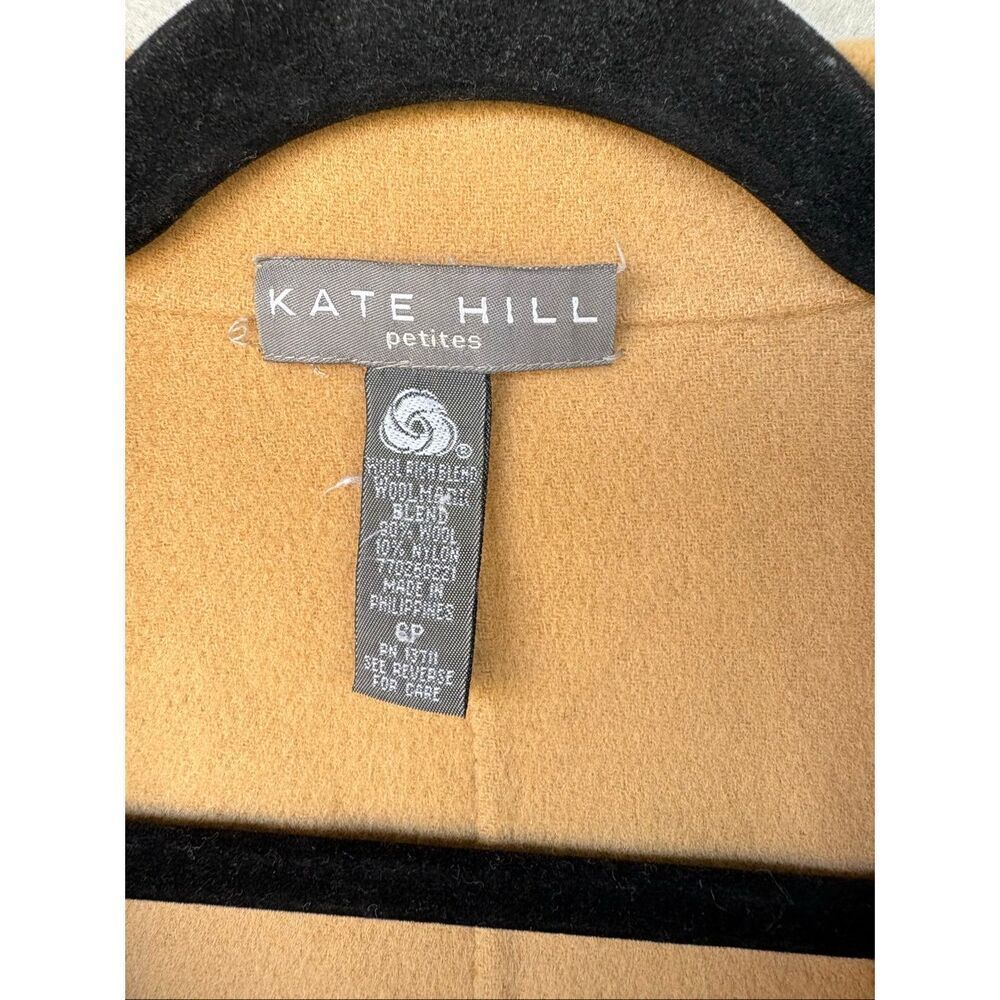 Kate Hill Petites Camel Wool Blend Jacket Blazer Size M Soft Minimalist Classic - Picture 4 of 8